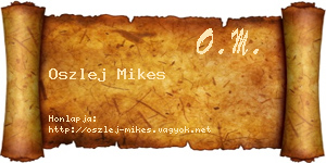 Oszlej Mikes névjegykártya